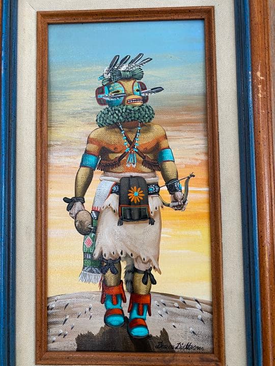 インディアン アート ズニ族 アクリル画 カチナ 原画