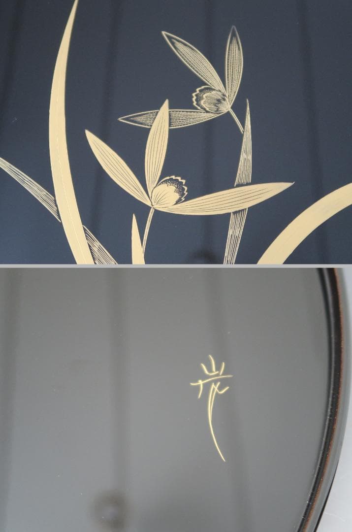 【輪島塗】卓上膳 名匠五作家 絵替蒔絵 十三寸 天然木 五客揃 半月盆 共箱