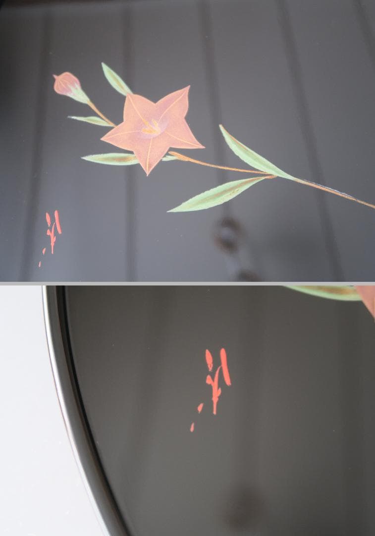 【輪島塗】卓上膳 名匠五作家 絵替蒔絵 十三寸 天然木 五客揃 半月盆 共箱