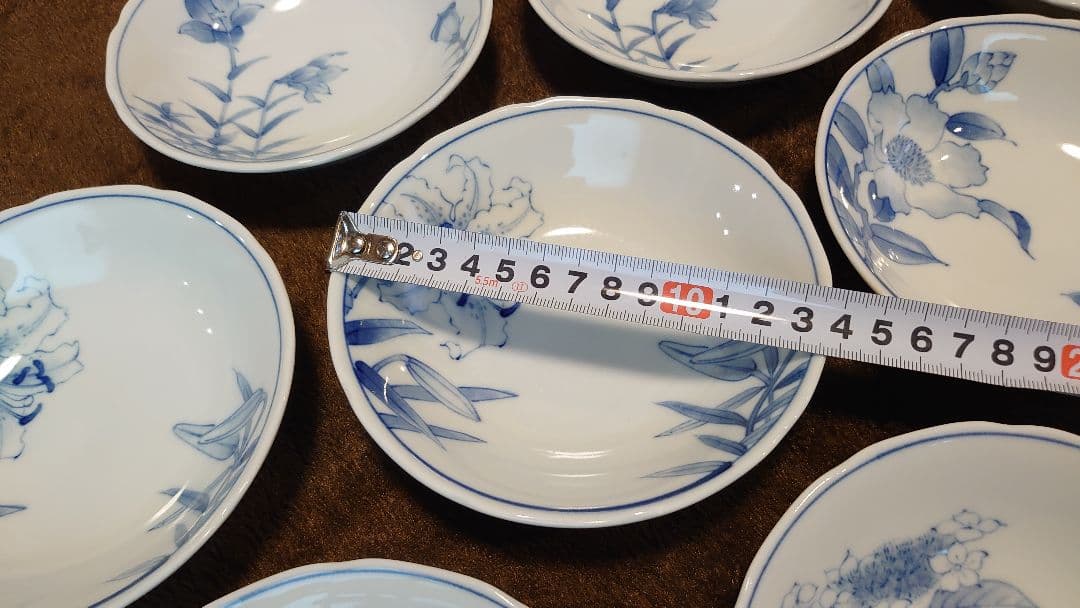 古伊万里　伊万里　染付　華の図　豆鉢　菓子鉢　４種　１０客