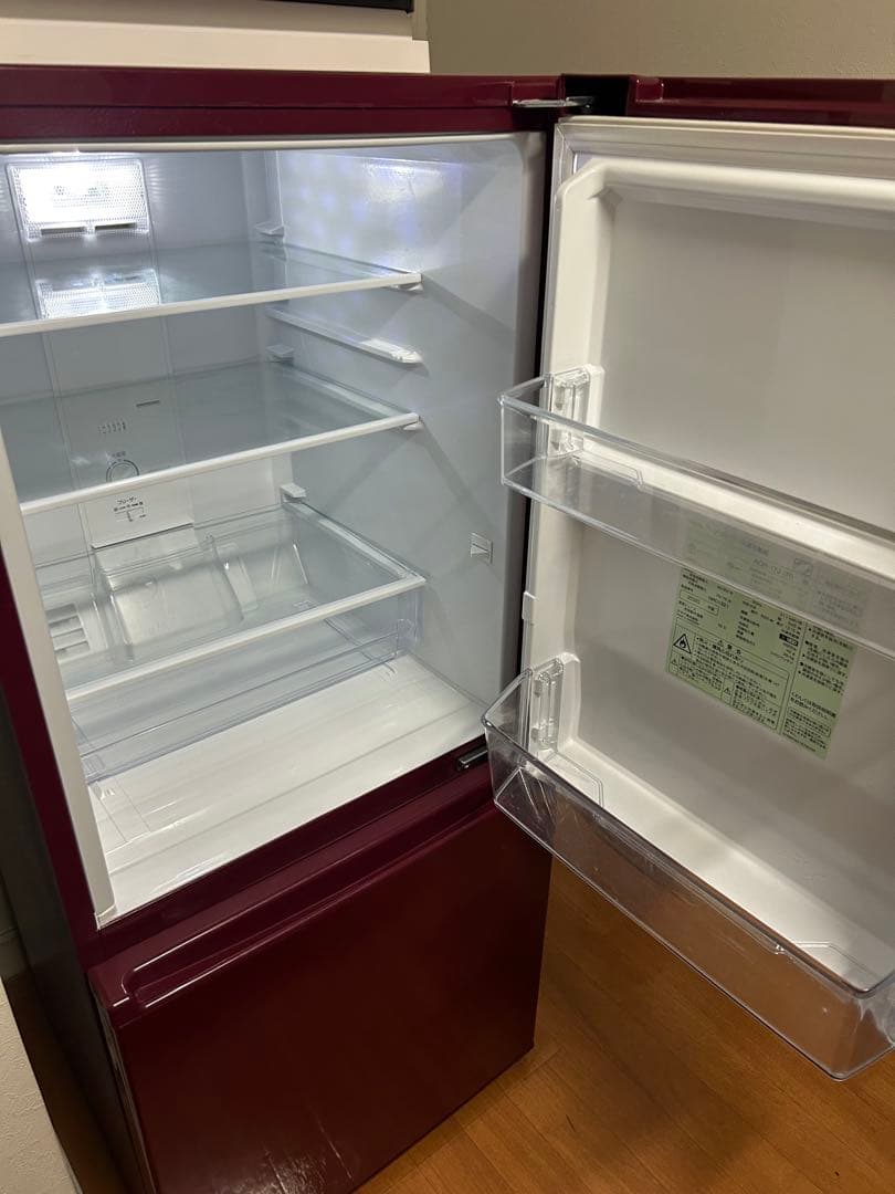 【AQUA】ノンフロン冷凍冷蔵庫 AQR-17J (R)型 2020年製