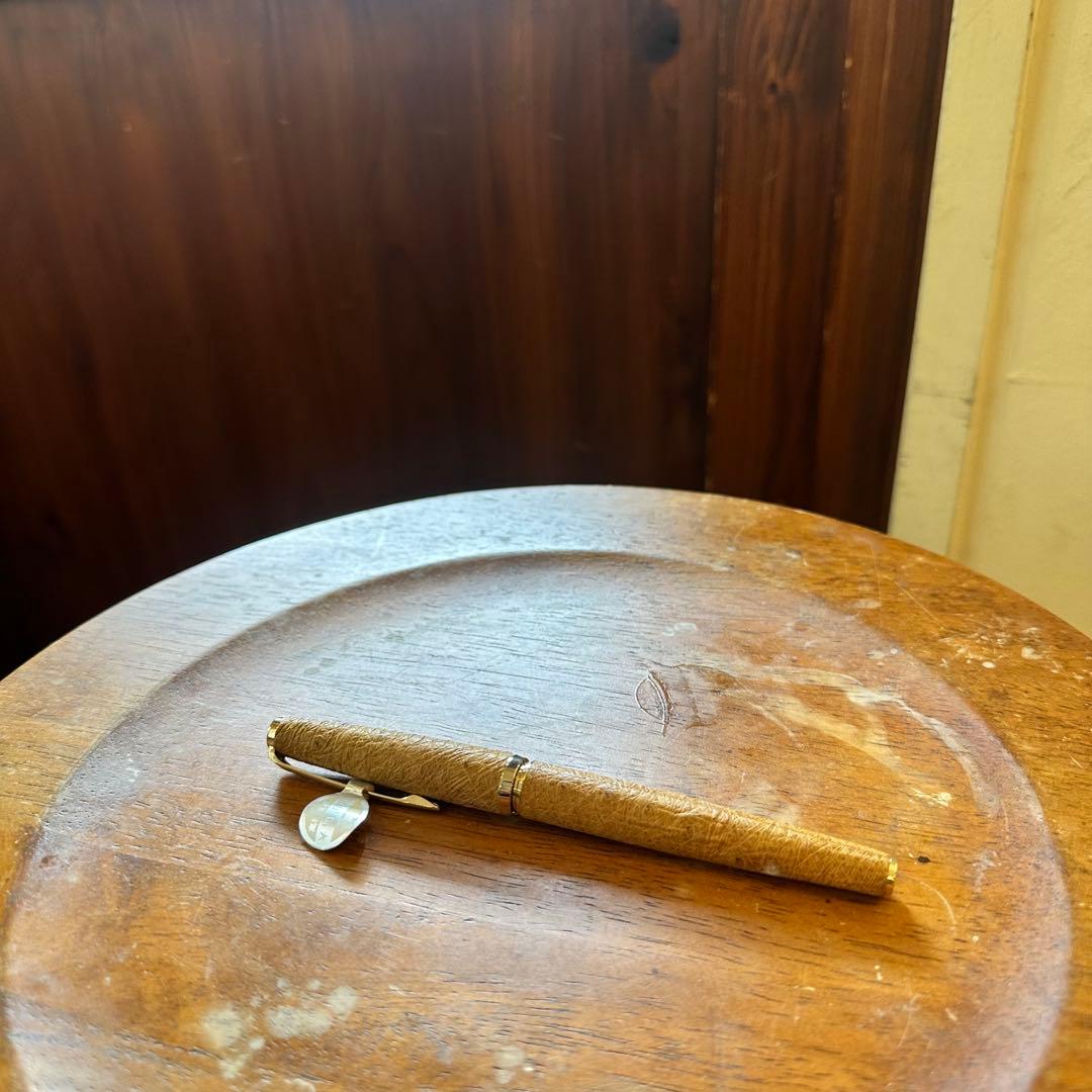 sailor セーラー 万年筆 オーストリッチ 茶 ペン先 18k ②