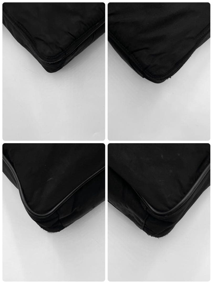【美品】プラダ 三角ロゴ 2way ビジネスバッグ 斜め掛け プレート ブラック