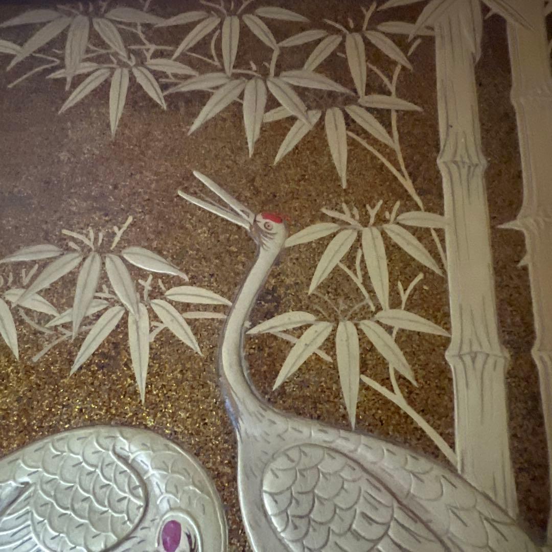 古美術　竹鶴高蒔絵　御硯箱