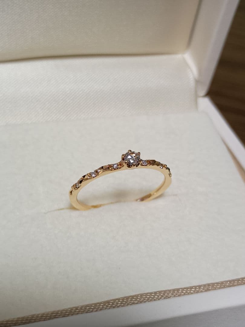 サマンサティアラ 18金 ゴールド ダイヤモンド カットデザイン リング 10号