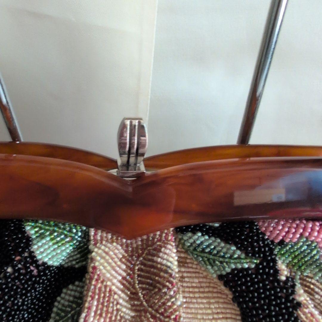 高級和装ビーズ刺繍バック 花柄　和装バック　成人式　 美品