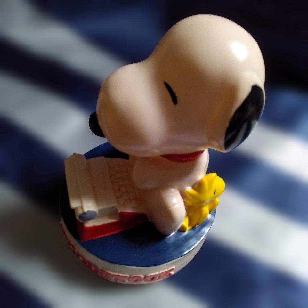 週末限定　スヌーピー＆ウッドストック　タイプライター 　ソフビ貯金箱　レア　美品