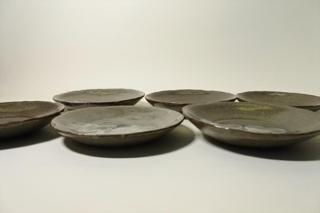 明治時代 犬山焼 銘々皿 菓子皿 6枚組 骨董品 アンティーク d