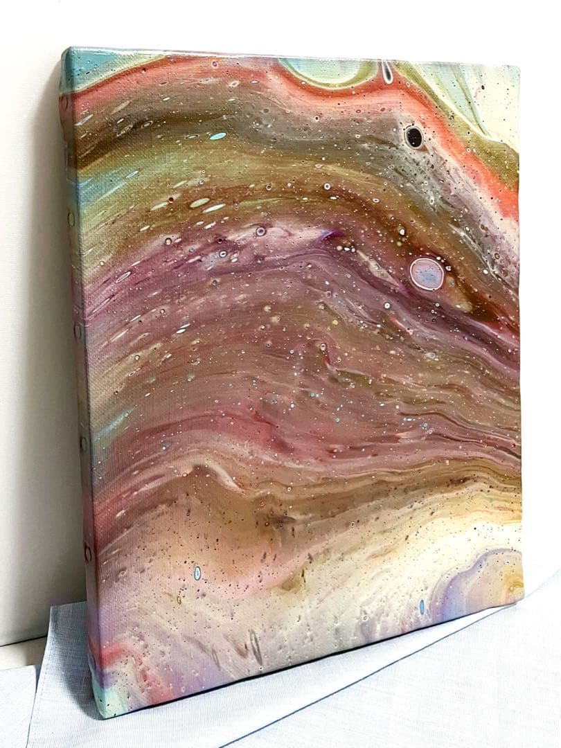 【2022年製作#004】現代アート　抽象画　フルイドアート　アクリル画