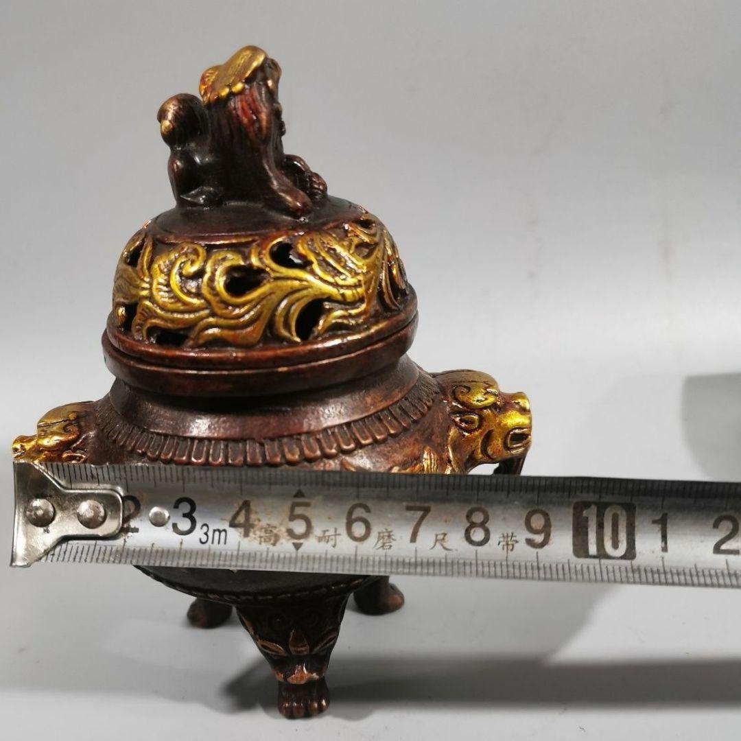 銅製 十二支薫香炉 三足檀香炉 仏具 香道具 工芸品 美術品 置物