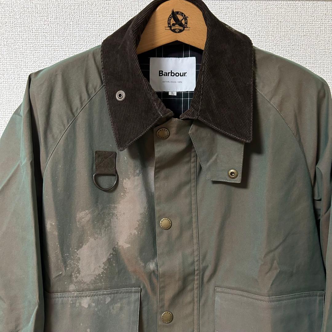 美品（ただし漂白剤の飛沫あり）＊バブアー スペイ SPEY 別注 玉虫