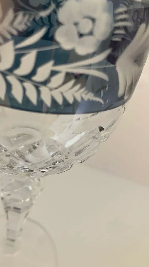 青赤エッチングデザインクリスタルグラス ボヘミアングラスの通販はau