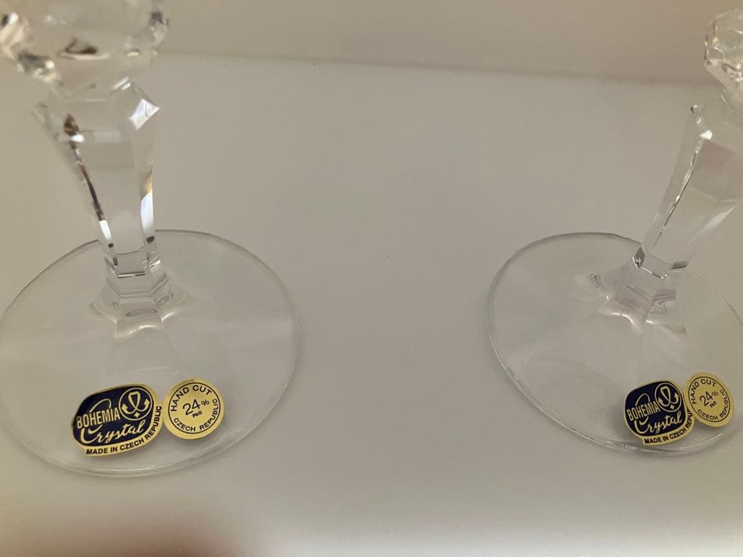 青赤エッチングデザインクリスタルグラス ボヘミアングラス