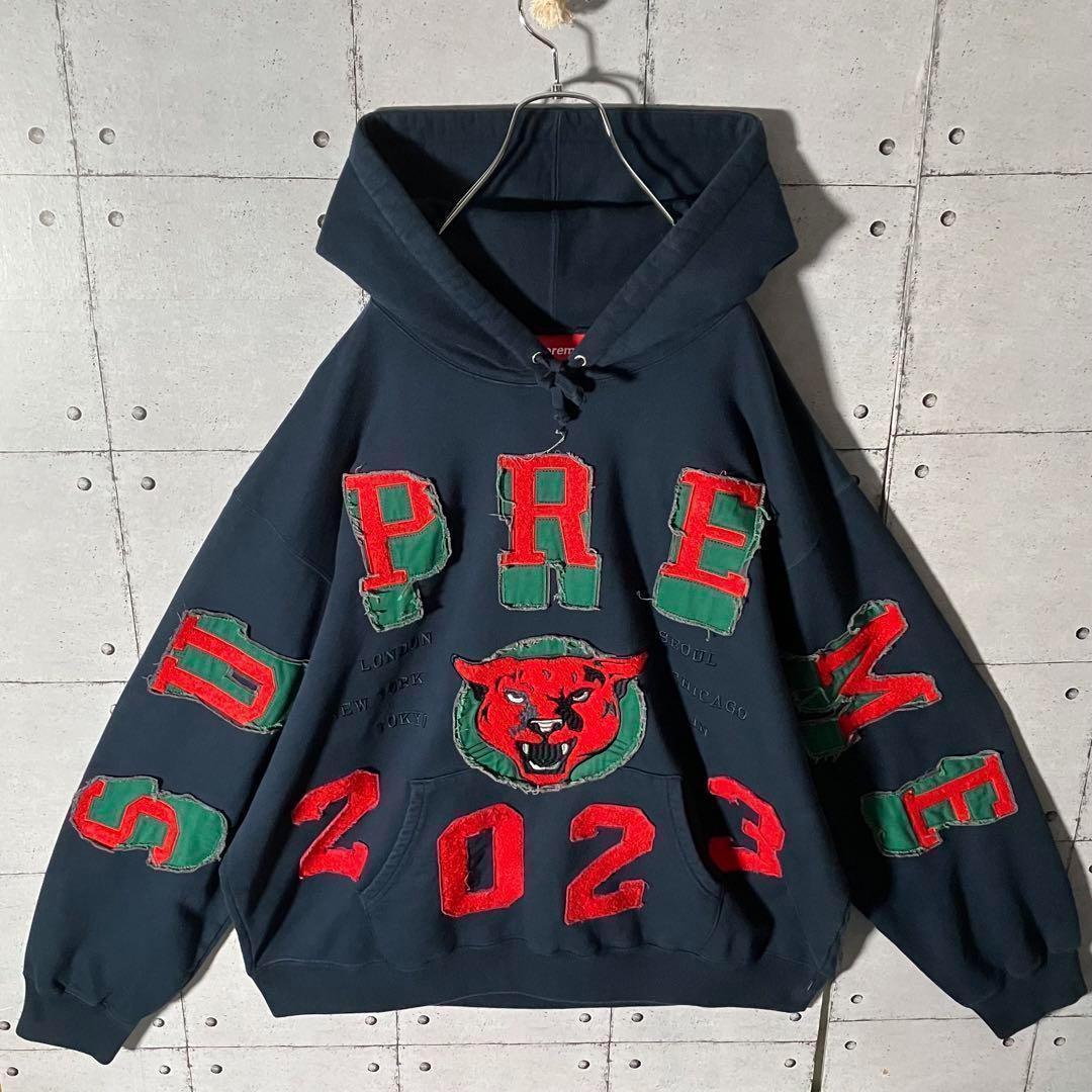 【即完売 】シュプリーム☆パッチアーチロゴスウェットパーカー希少XLネイビー