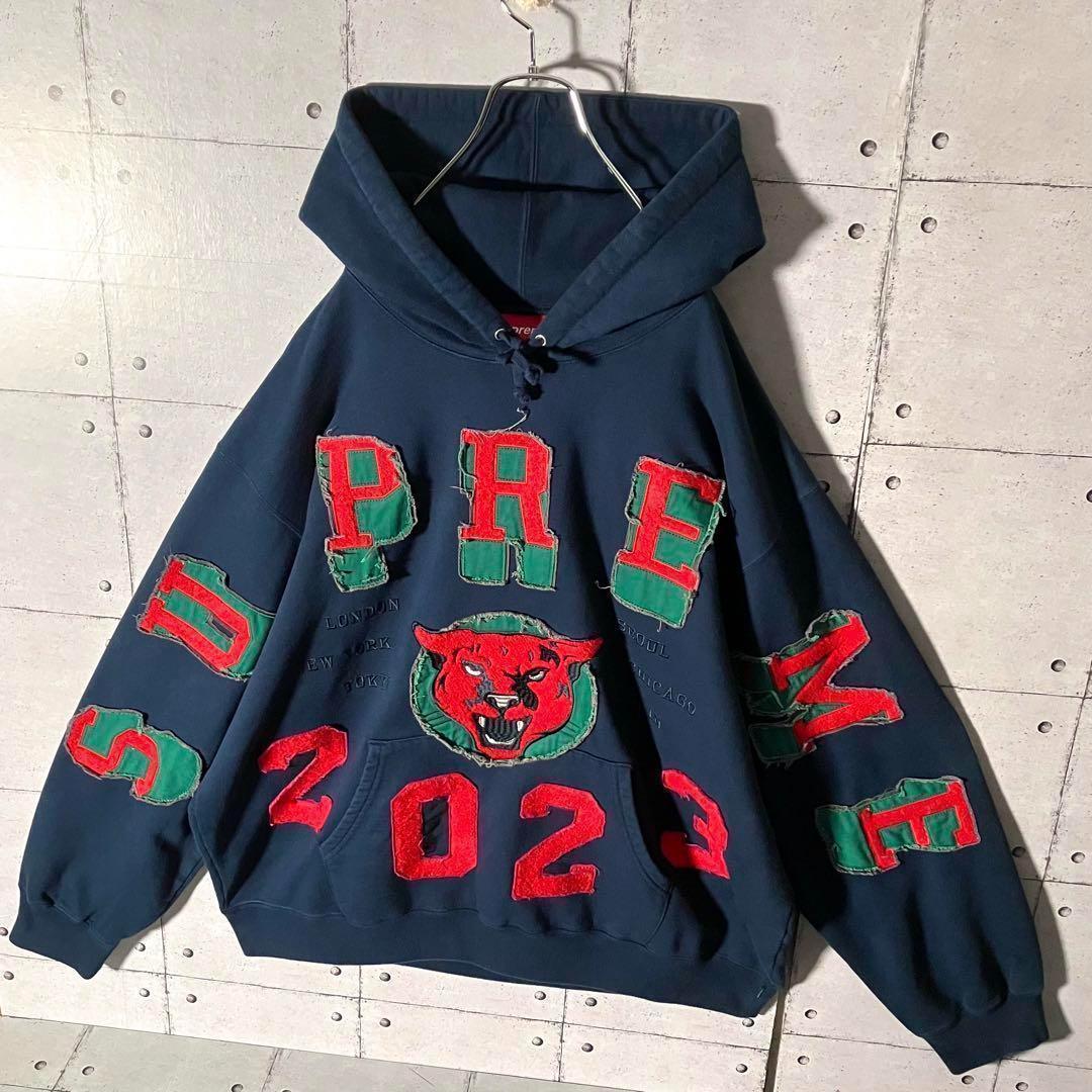 【即完売 】シュプリーム☆パッチアーチロゴスウェットパーカー希少XLネイビー