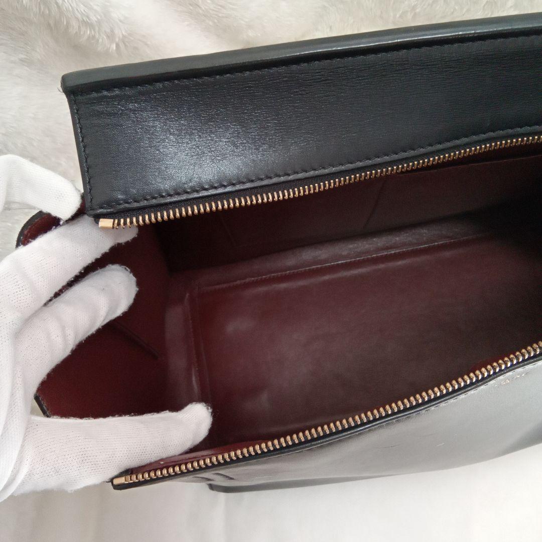 美品 CÉLINE セリーヌ エッジ ブラック レザー ハンドバッグトートバッグ