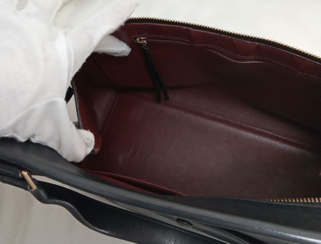 美品 CÉLINE セリーヌ エッジ ブラック レザー ハンドバッグトートバッグ