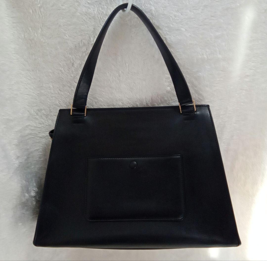 美品 CÉLINE セリーヌ エッジ ブラック レザー ハンドバッグトートバッグ