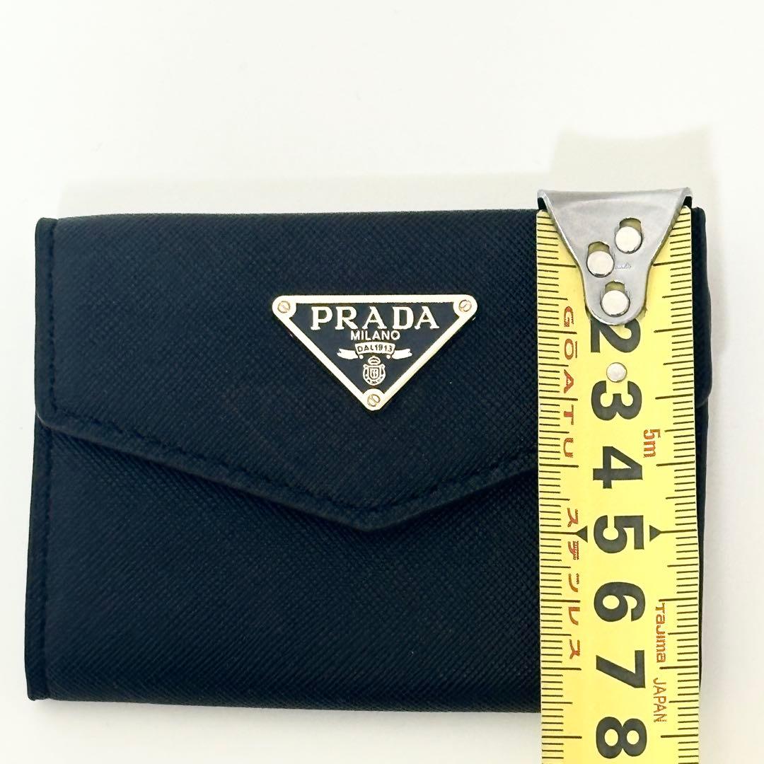 PRADA プラダ ロゴフラップ 二つ折り財布 サフィアーノレザー ブラック