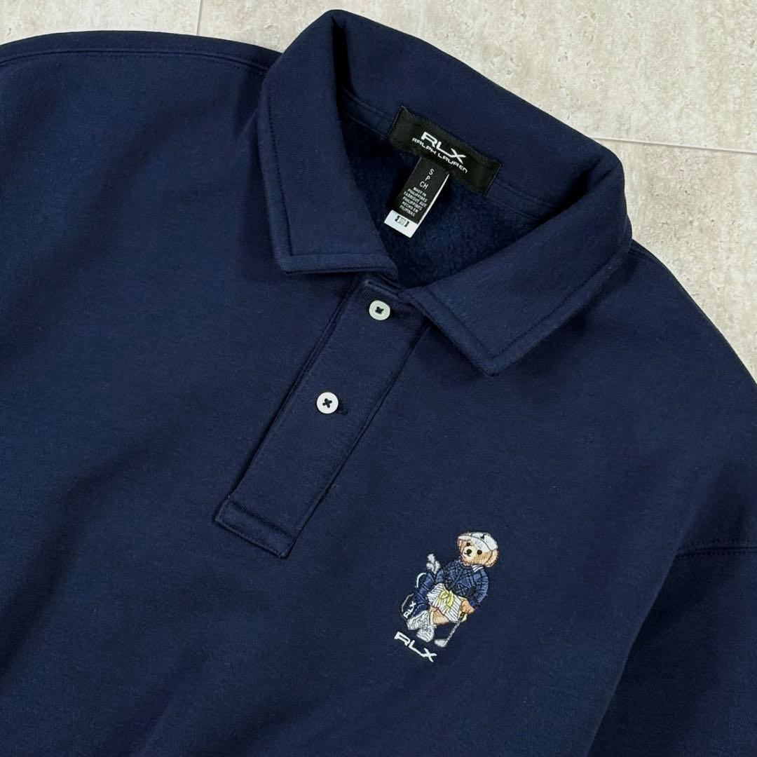 RLX アールエルエックス　ポロベア　スウェット トレーナー 裏起毛　ネイビー
