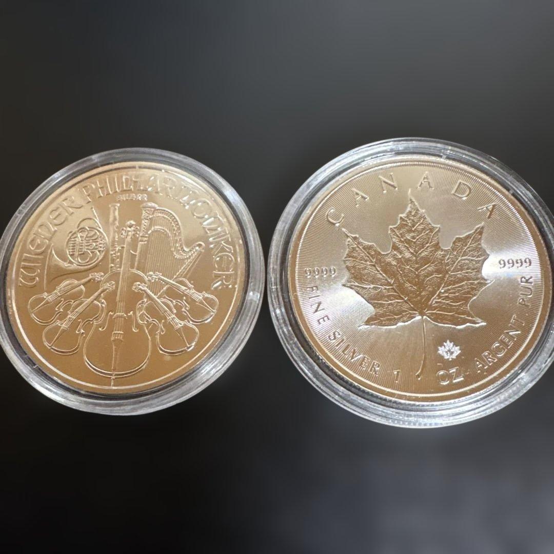 2021年メイプル銀貨 2021年ウィーン銀貨 カプセル付き お得なセットで