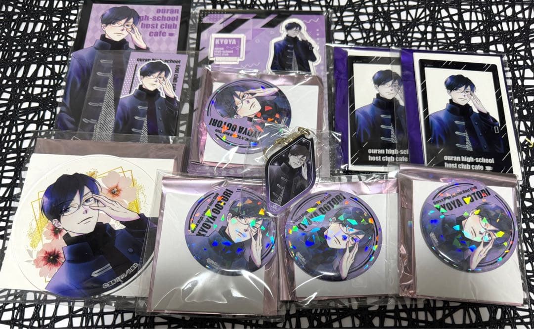 桜蘭高校ホスト部 カフェ 缶バッジ アクリルカード 来場特典 鳳 鏡夜