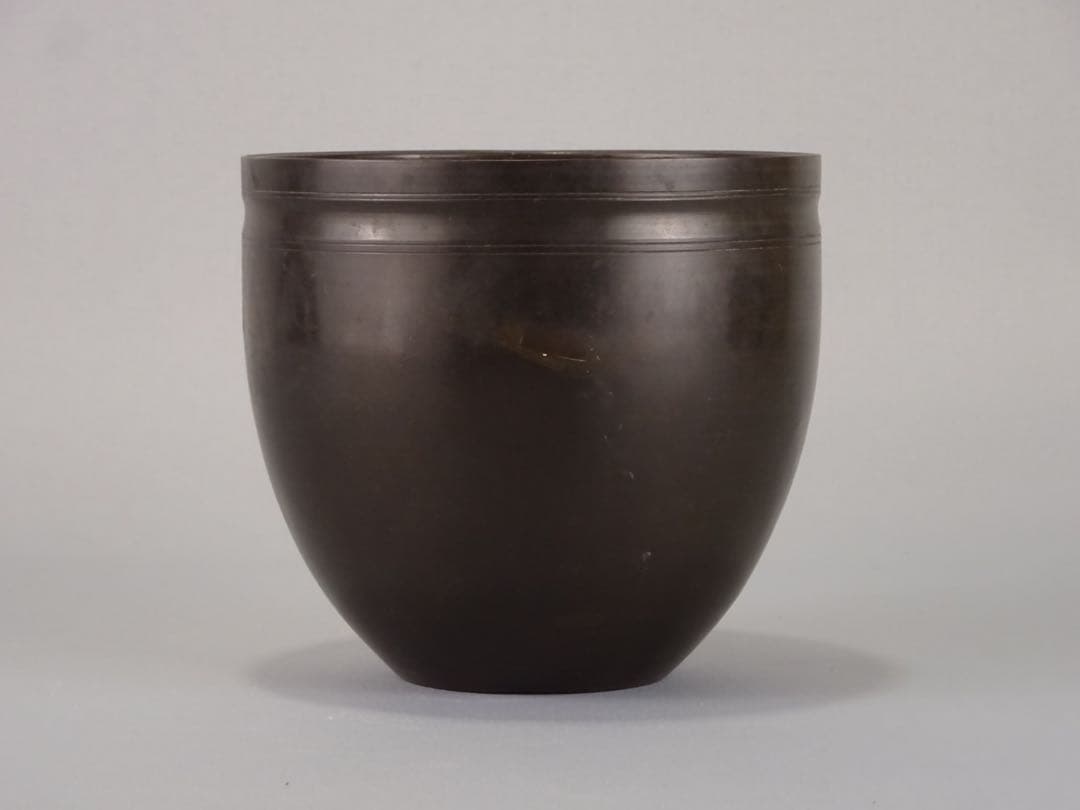 千家十職　江戸時代　後期　七代　中川浄益　砂張銅　棒の先　建水　茶道具　煎茶