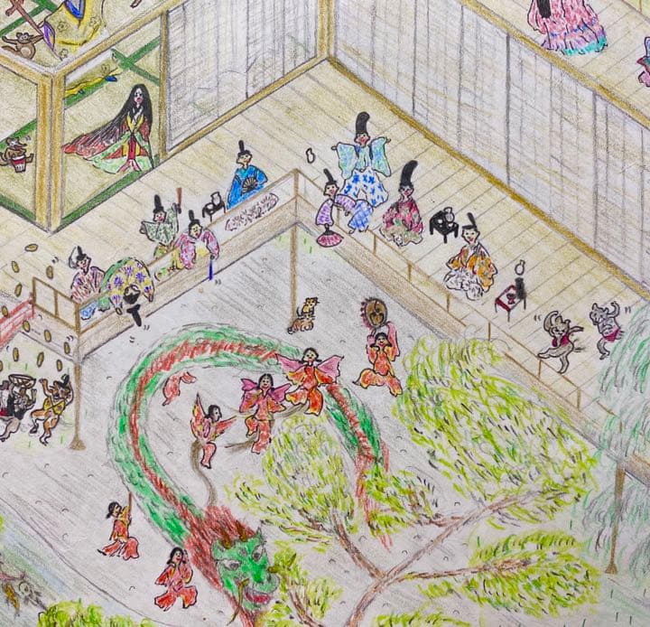 〜巻かない源氏絵巻〜色鉛筆画