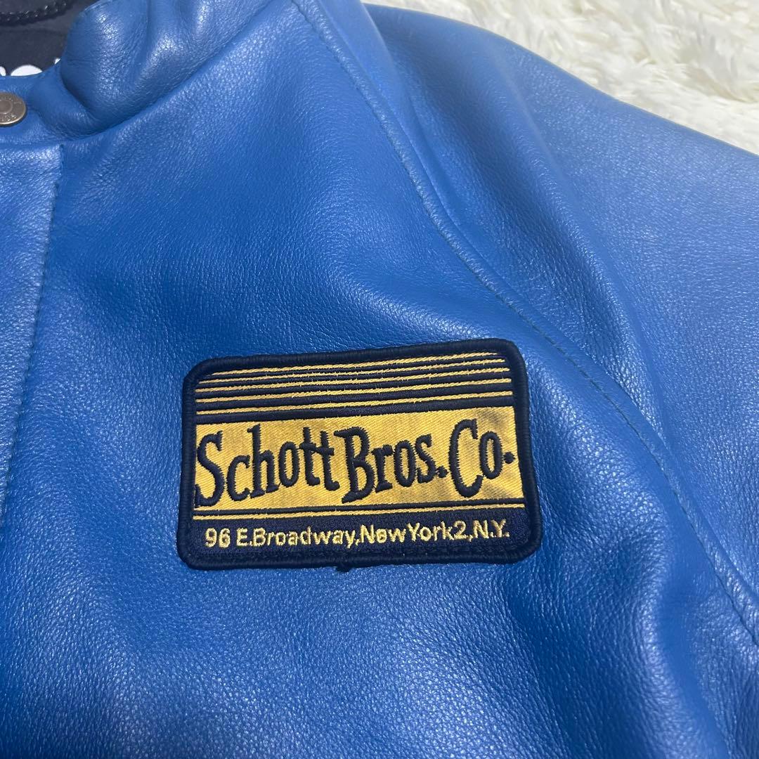 希少！良品！✨】Schott ショット レザー ジャケット レーシング 青