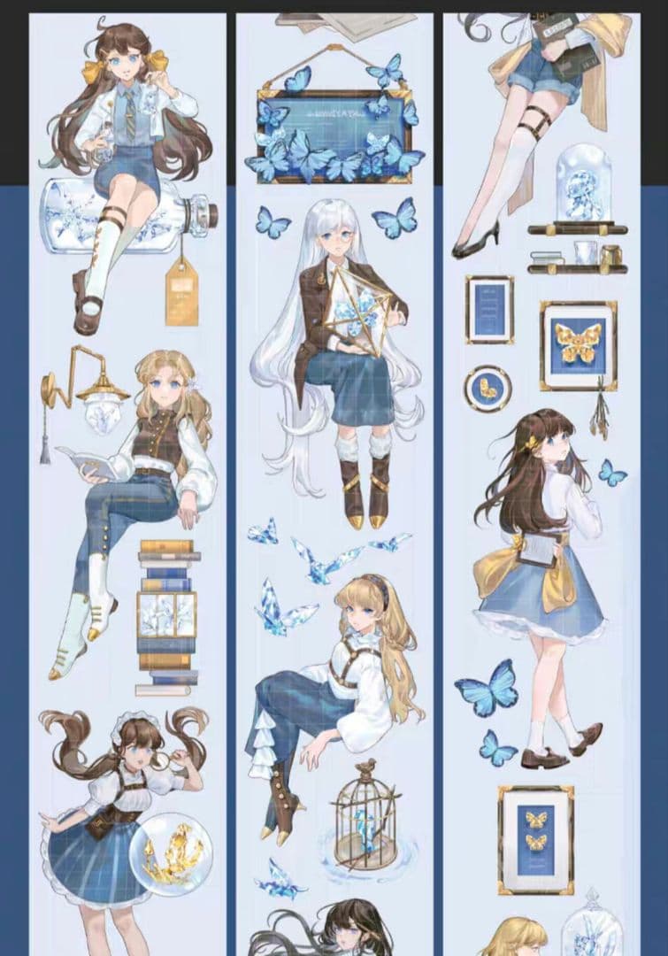 巻売 552☆ 海外 マスキングテープ マステ PET 装飾 人物 贝壳光 巻売 552