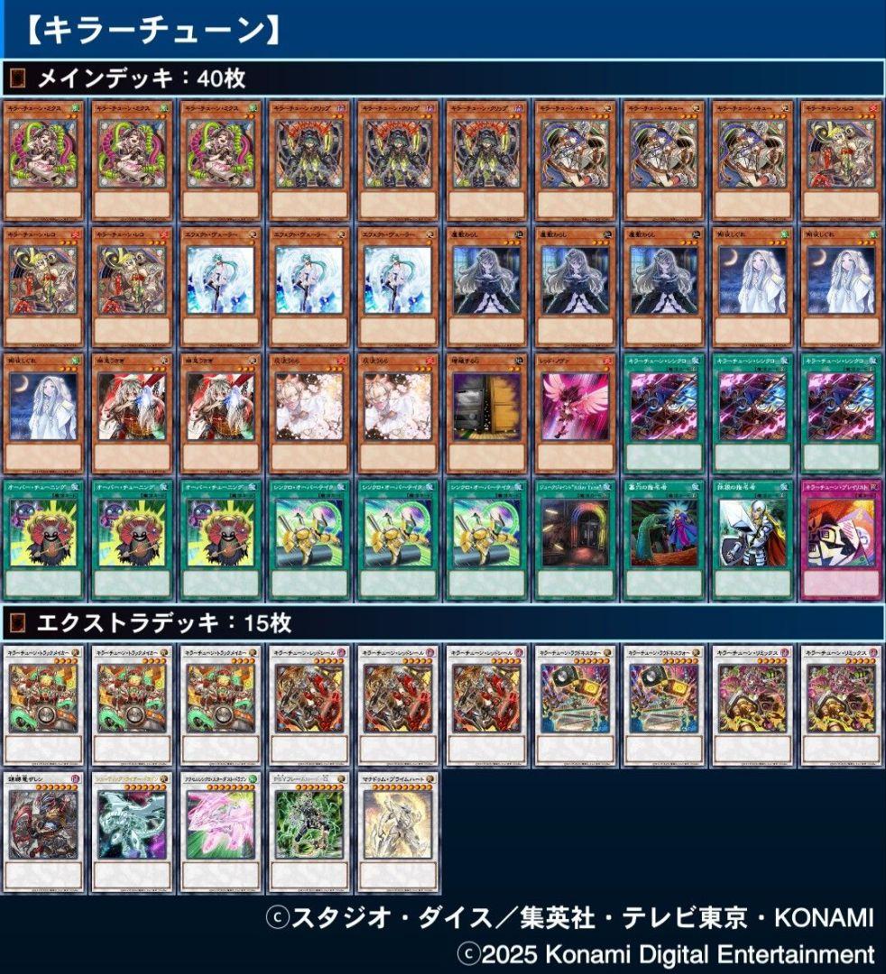 遊戯王 キラーチューン デッキ ほぼスーパーレア統一 オーバーチューニング