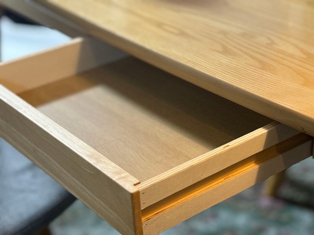 【ピース】北欧スタイル ウッド ダイニングテーブルW150 引出し付き