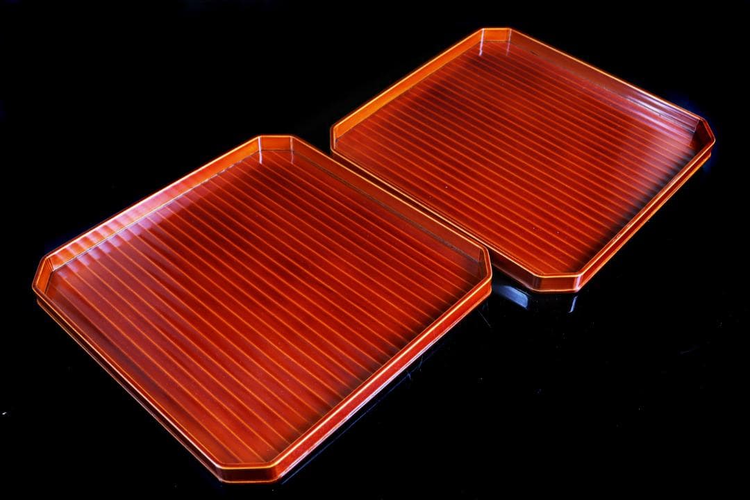 飛騨春慶塗 四方膳 懐石膳 隅切四方膳 　五枚