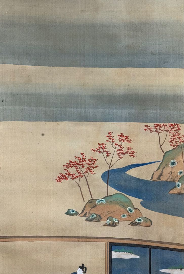 大和絵　絹本肉筆　光文筆　掛軸　古美術　送料込み250618