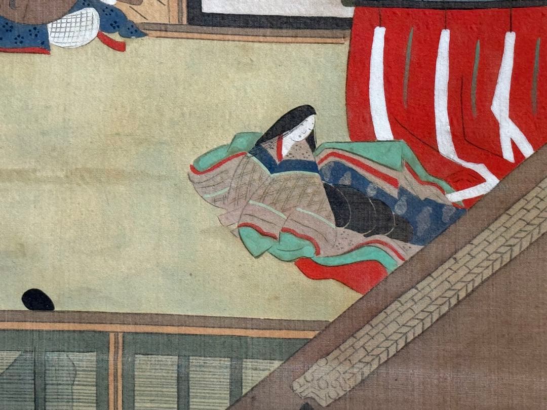 大和絵　絹本肉筆　光文筆　掛軸　古美術　送料込み250618