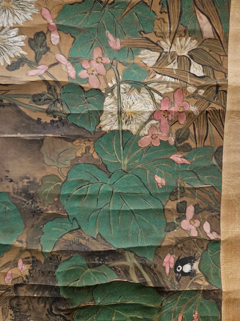 花鳥図 清代 中国画 絹本 無落款