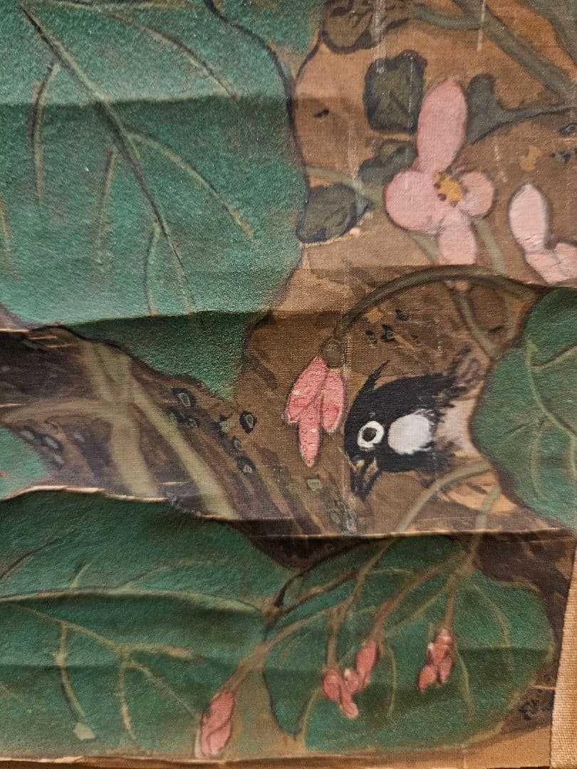 花鳥図 清代 中国画 絹本 無落款