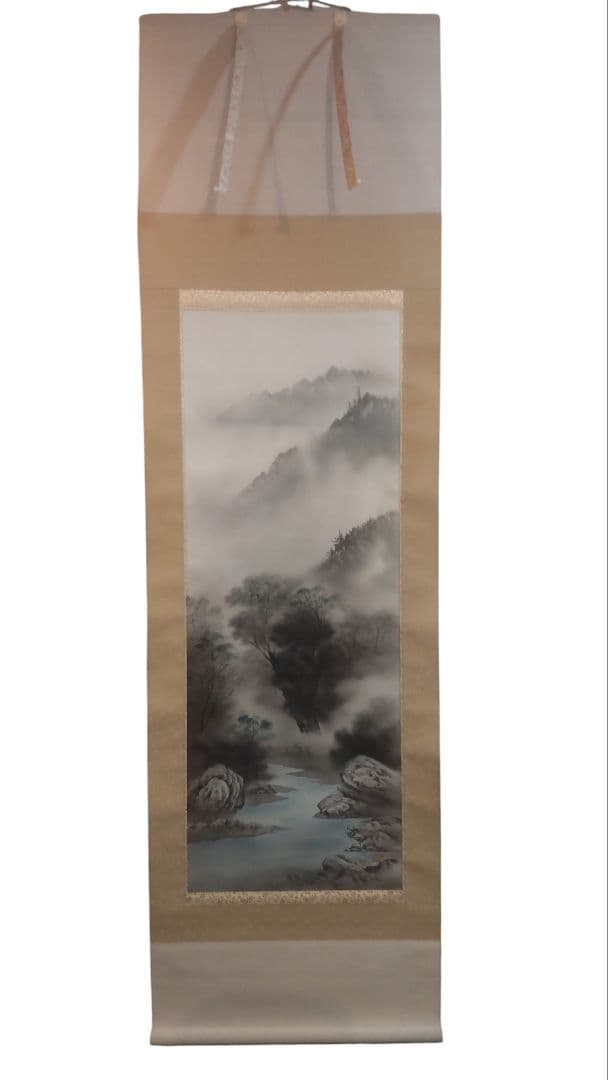 (611*Z297)絵画 掛軸 日本画掛軸 正峰 彩色 骨董 茶掛、書