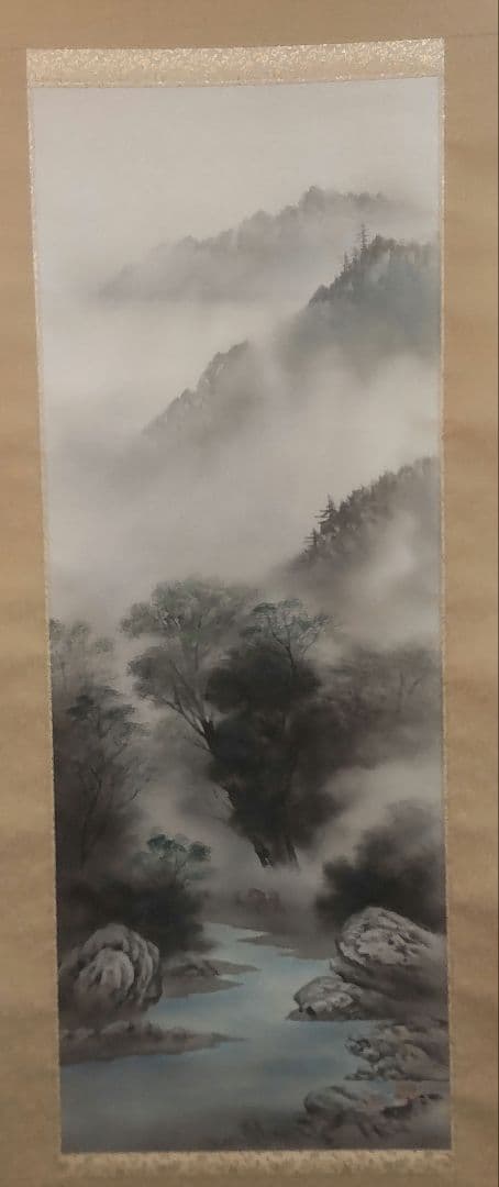 (611*Z297)絵画 掛軸 日本画掛軸 正峰 彩色 骨董 茶掛、書