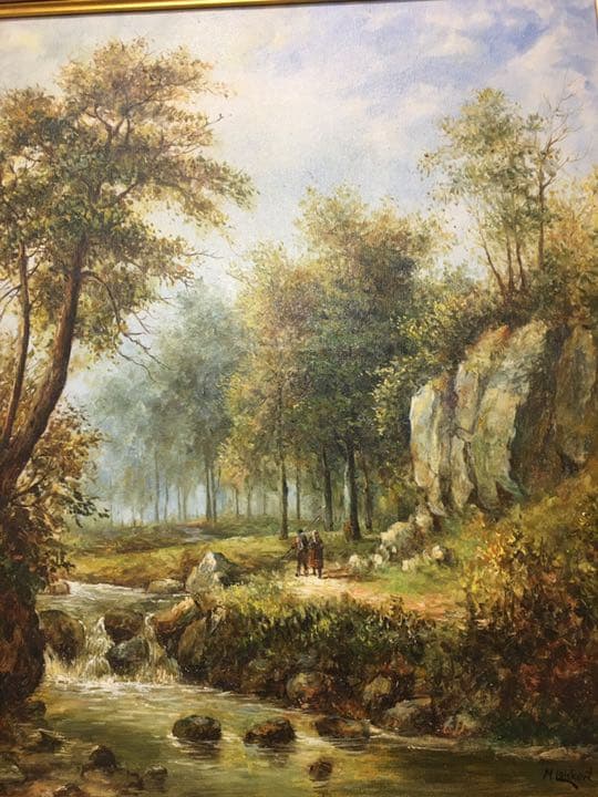 ドイツ画家油絵完全オリジナルヨーロッパ絵画70センチ✖️62センチリツカート作品