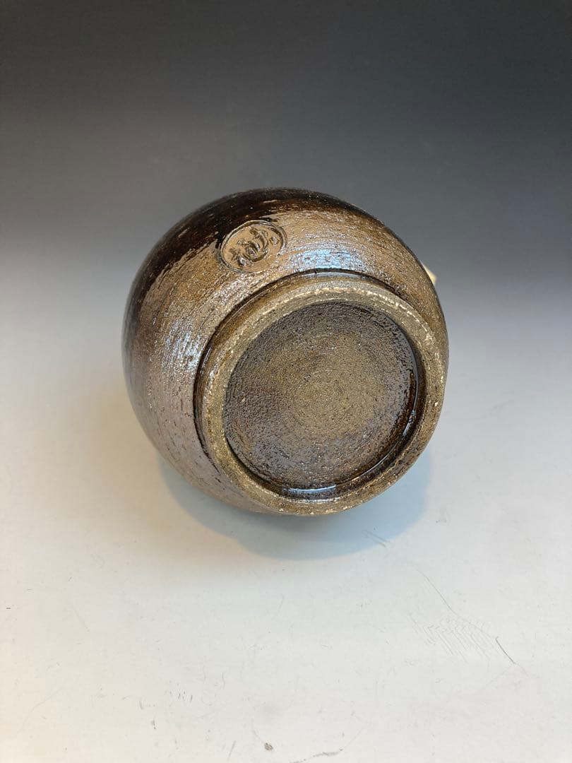 九代 大樋長左衛門 作 鶴首花入 共箱 茶道具