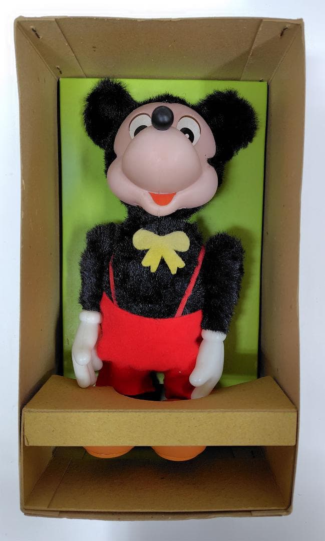 極稀少】箱付 完動品 バンダイ ミッキーマウス ゼンマイ歩行 70s 当時