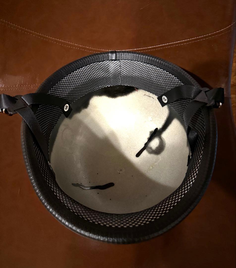 ナチヘル　マットブラック　ジャーマンスタイル　L　検　ハーレー　BELL ブコ