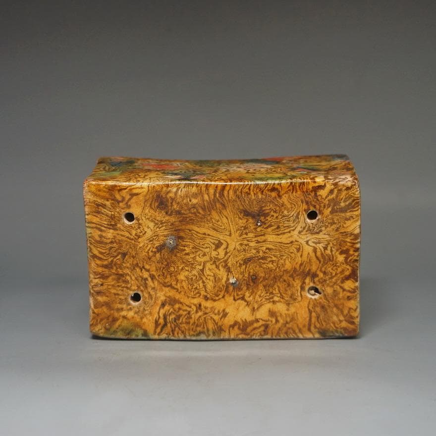 唐三彩脈枕 陶器