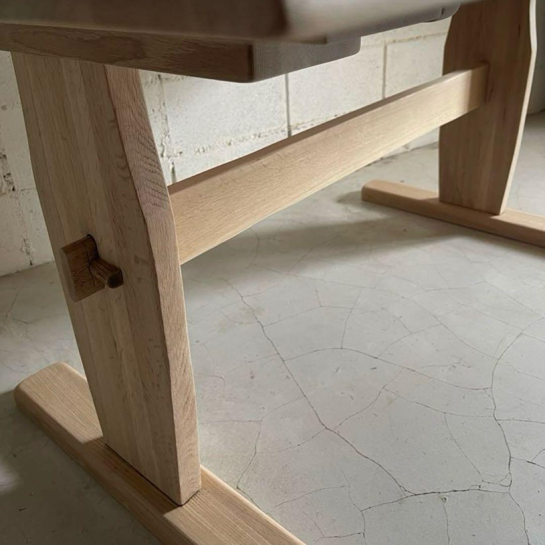 美品　飛騨清見工房　天然木楢無垢材　オーク無垢材　ダイニングテーブル150 虎斑