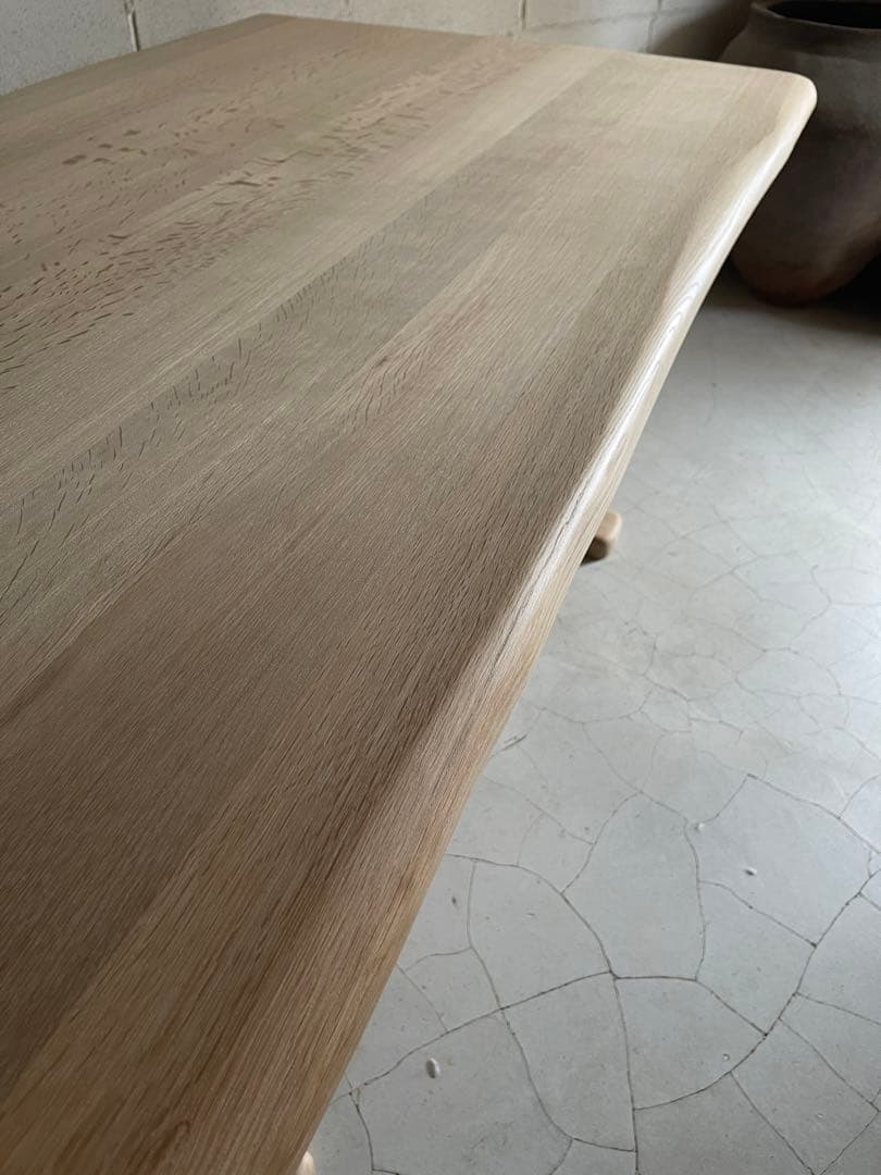 美品　飛騨清見工房　天然木楢無垢材　オーク無垢材　ダイニングテーブル150 虎斑