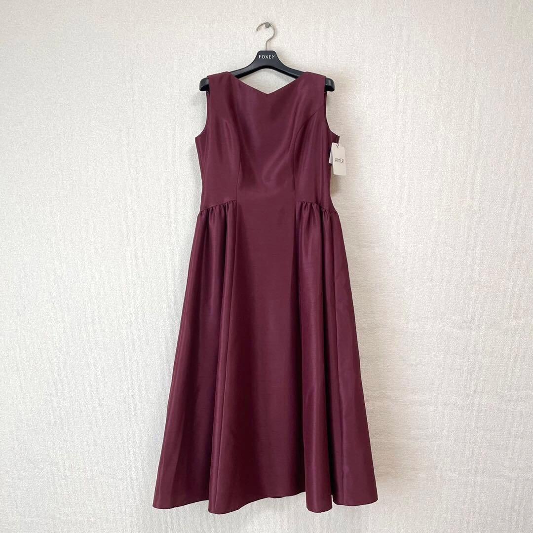 【新品未使用】AIMER シャンタンフレアドレス レースブラウス付シャンタンフィット＆フレアドレス｜パーティードレス