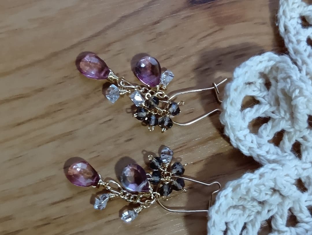 532/14kgf宝石質アシメントリーピアスチャーム他5点