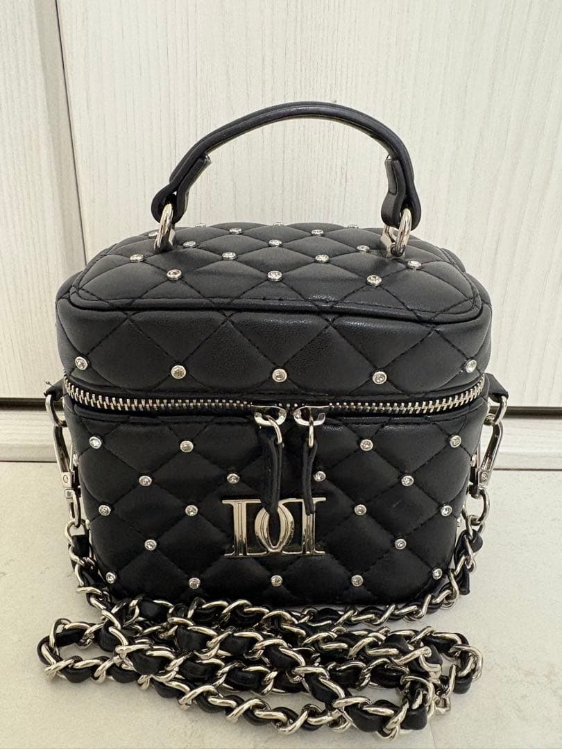 キルティングビジュースクエアミニバッグ