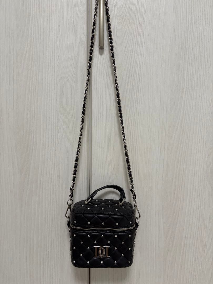 キルティングビジュースクエアミニバッグ